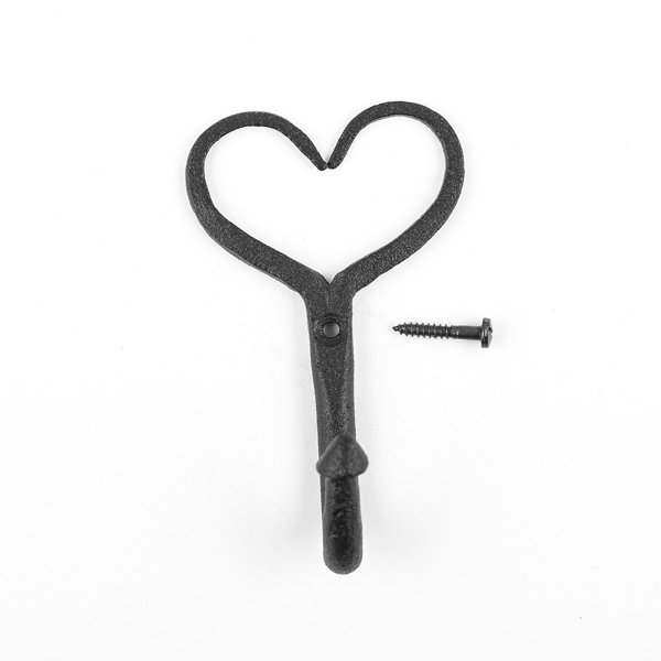 The Renovators Supply Inc. Wrought Iron Heart Wall Mounted Robe Hook